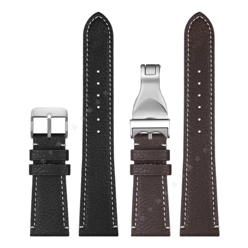 Black Blue Brown Leather Watch Band For Tudor BLACK BAY M79250BA Watch Strap 20MM 22mm Cowhide Watch Chain Man