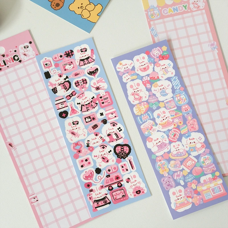 5pcs Kawaii Dog Rabbit Animals Sticker Scrapbooking DIY Album Material Decoration Sticker Personalized Cute Korean Stationery