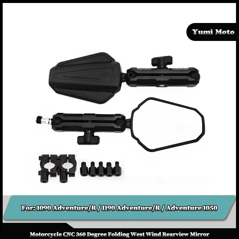 

Motorcycle CNC 360 Degree Folding West Wind Rearview Mirror For KTM 1090 Adventure/R / 1190 Adventure/R / Adventure 1050