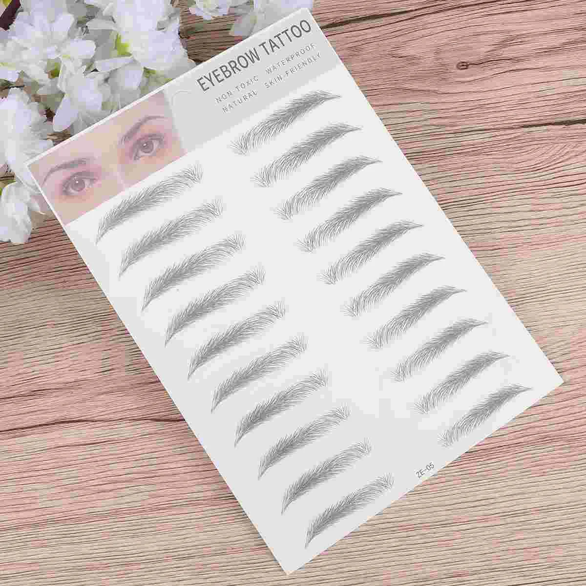 2 Pcs Waterproof Eyebrow Sticker 3d Stickers Tool Simple Shaper Makeup Transfer Black Stencils