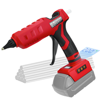 100W Cordless Hot Glue Gun High Temp Electric Power Glue Gun with 10Pcs 11mm Glue Sticks for Milwaukee 18V Battery (No Battery)