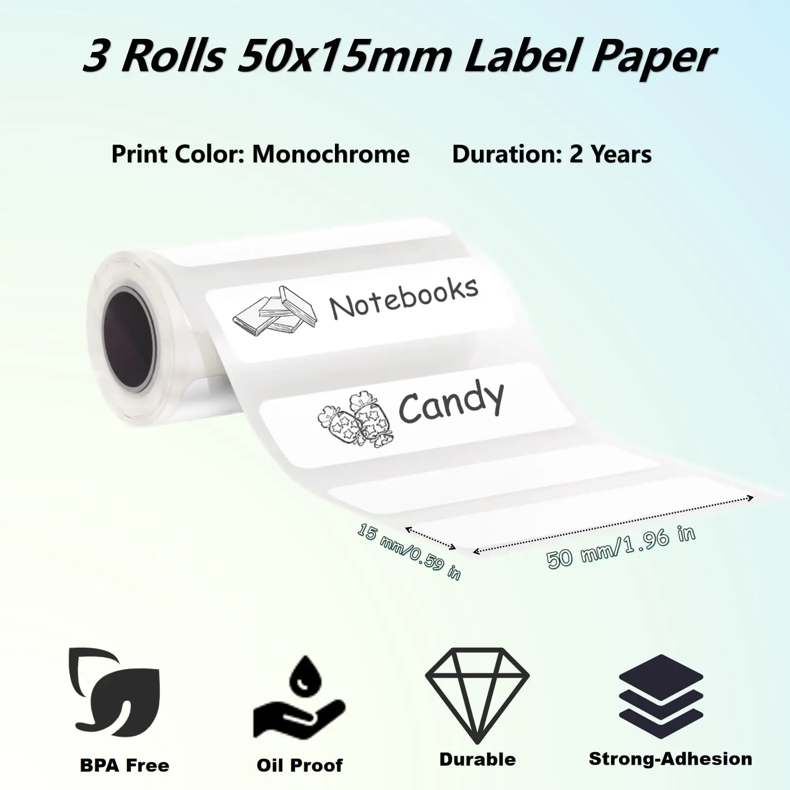 Mini papel térmico de impresión autoadhesivo, papeles de etiqueta de impresión, pegatina para Mini impresora térmica de bolsillo para paperang, T02/M02