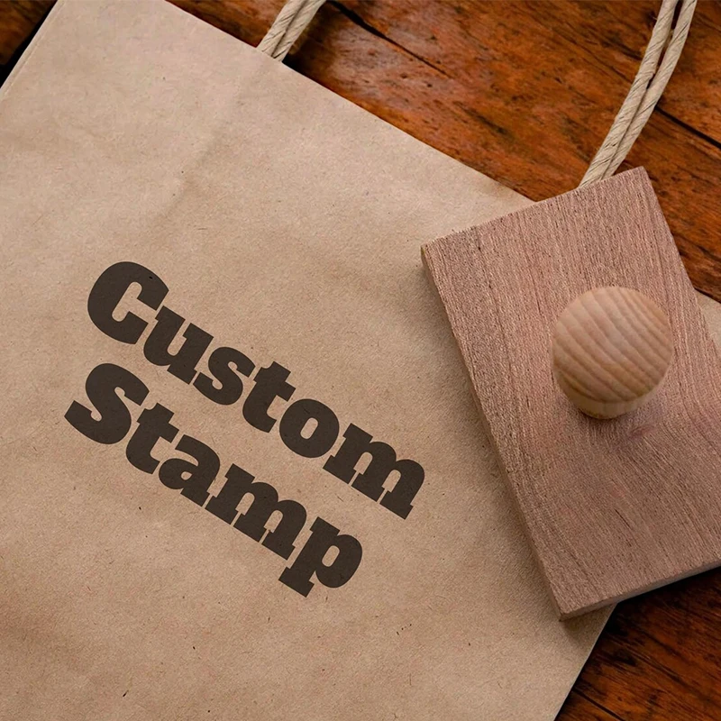 Custom Wooden Stamp Personalized Self Inking Wax Logo Seal for Gift Book Coffee Cup Business Card Fabric Kraft Paper Stamps Seal