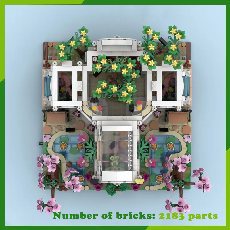 Botanical Garden Urban Architecture Landscape MOC Building Blocks Display Model DIY Bricks Assembly Collect Toys Gifts 2183PCS