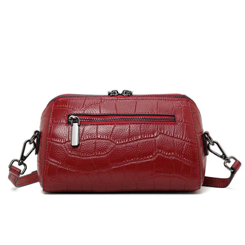 Aidani Red single-shoulder bag, a 2024 new style for ladies. It's fashionable genuine cowhide leather, suitable for commuting