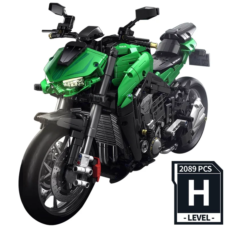 Tecnico MOC Kawasakied Z1000 modello di moto Building Blocks città fai da te moto da corsa auto mattoni giocattoli per bambini regali ragazzo