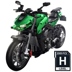 Technical MOC Kawasakied Z1000 Motorcycle Model Building Blocks City DIY Motorbike Racing Car Bricks Toys For Children Boy Gifts