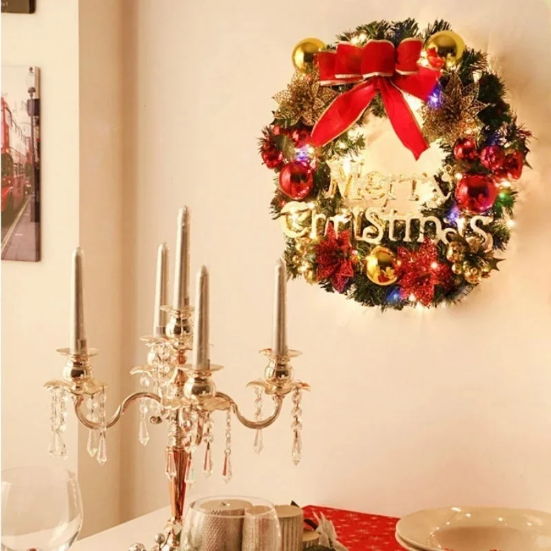 30CM Christmas Decoration Garland Front Door Window Decoration Christmas Wreath Pendant Ornament Navidad New Year Party Supplies