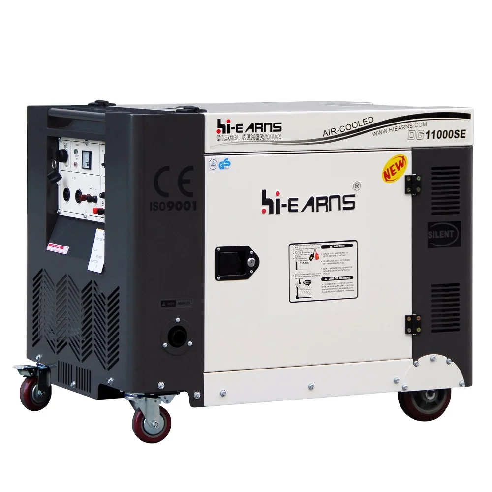 hiearns 7.5 kva 8kva 8kw home use super silent flywheel electric die·sel generator DG11000SE