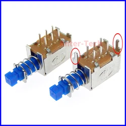 10PCS Horizontal Push-Pull Keys 2 Rows 6Pin Wiring Feet With Ears Button A04 Self-Reset With Lock Push Set-Top Box Power Switch