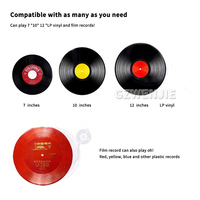 3 Speed Vinyl Record Player Vintage Turntable Bluetooth-compatible CD Speaker AM/FM Radio USB Recorder with Dust cover