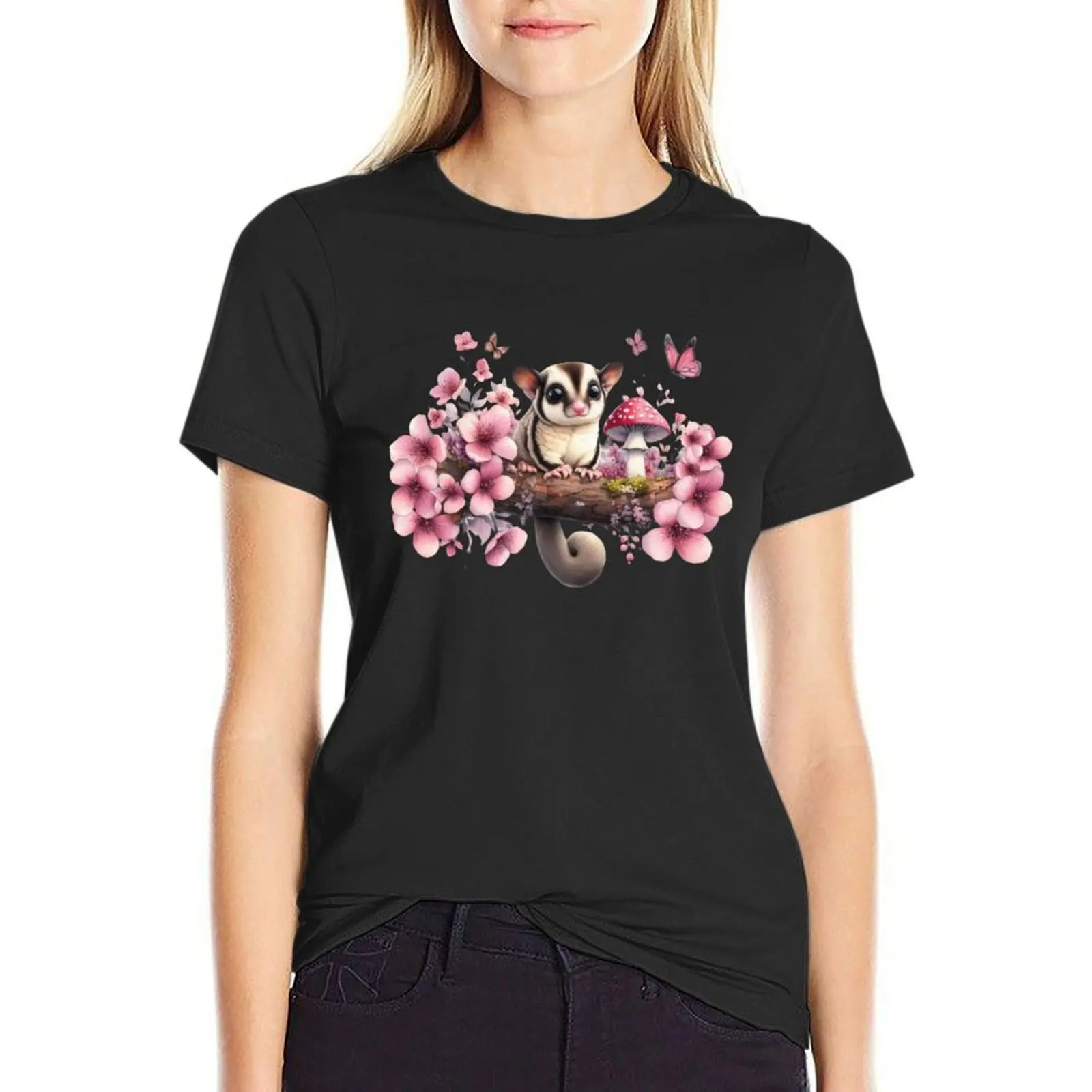 Cherry Blossom Glider T-Shirt Aesthetic clothing vintage plain woman t shirt