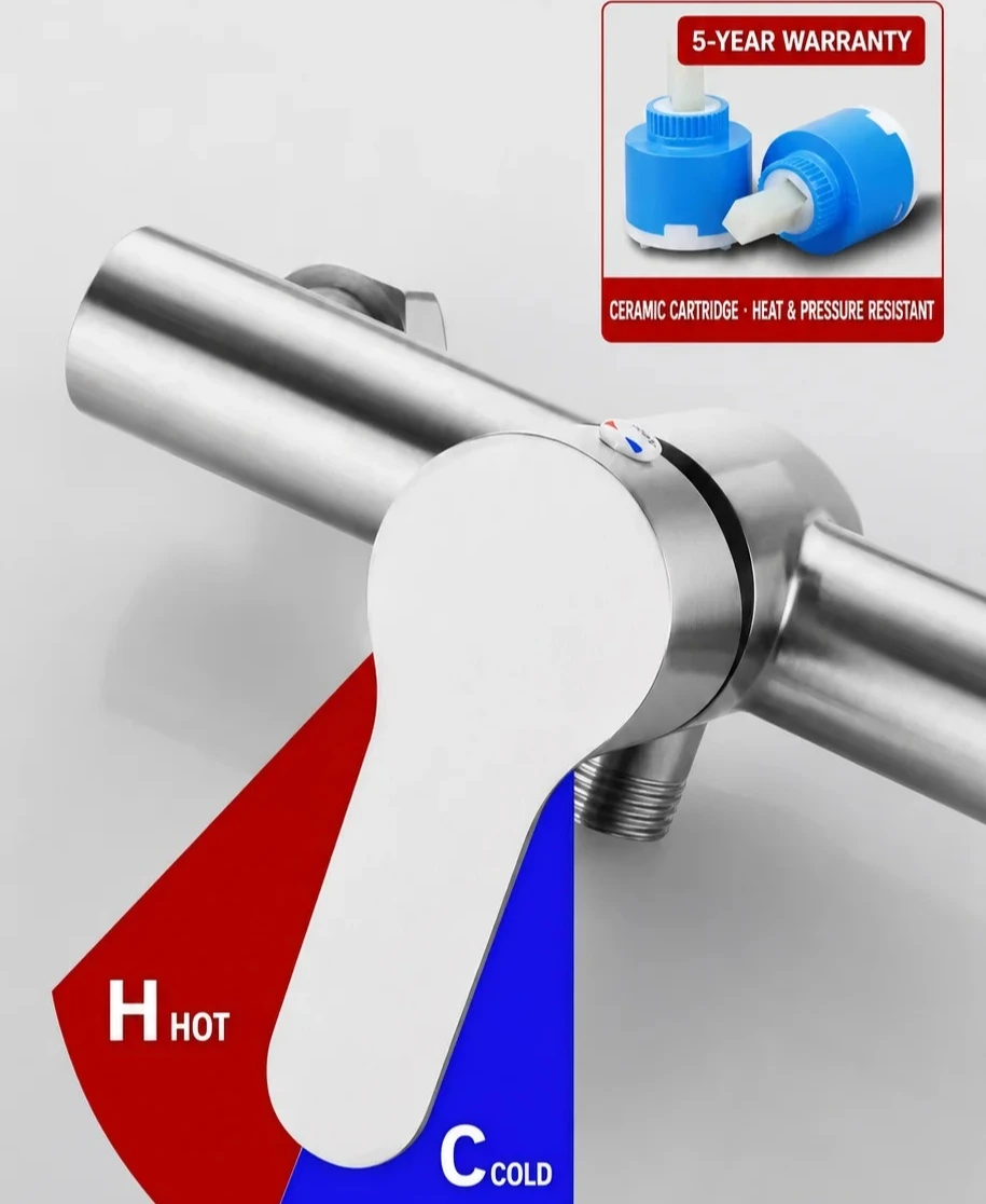 Toilet 304 Stainless Steel Concealed Shower Mixer Valve Wall Mounted Hot Cold Water Mixing Tap Bathroom Faucet Shower Taps Valve