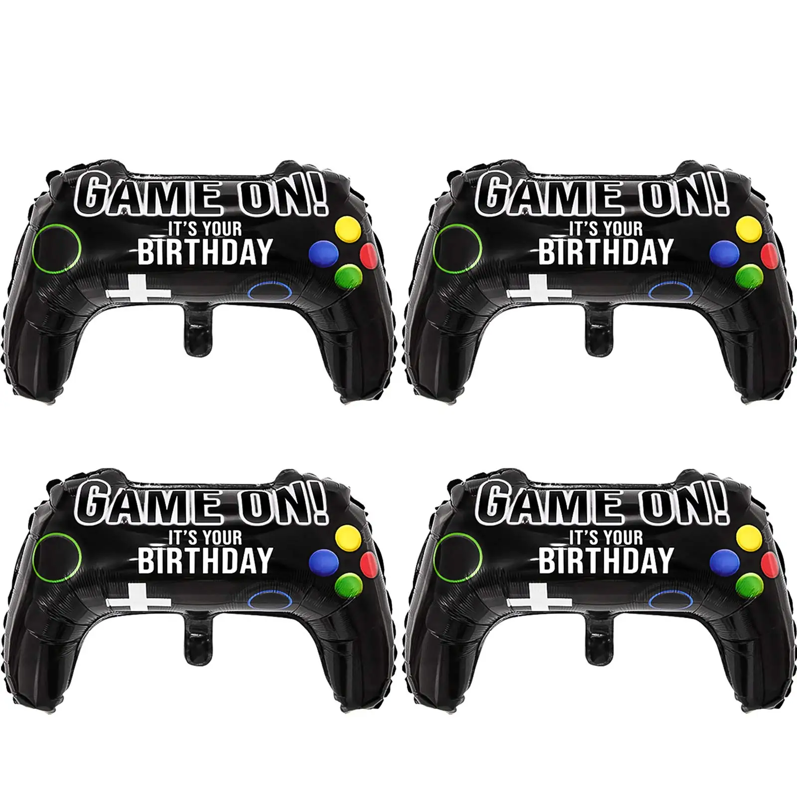 4 Uds. Globos de fiesta de videojuegos de 23,6x15,7 pulgadas controlador de juego globos de papel de aluminio para decoración de fiesta de cumpleaños globos