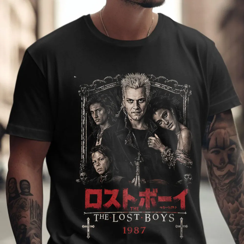 Vintage Japanese Poster The Lost Boys Retro Vampire Horror Movie T-Shirt 80s Gothic Graphic Tee 0521 Streetwear Unisex Tee S-6XL
