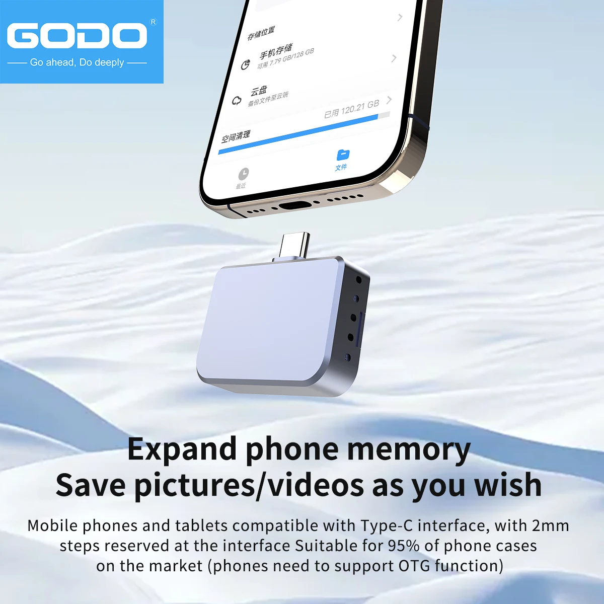 GODO 2230 Tipe-C Plug & Play M.2 NVMe SSD Enclosure Portable External Case untuk Ponsel/PC/Mac