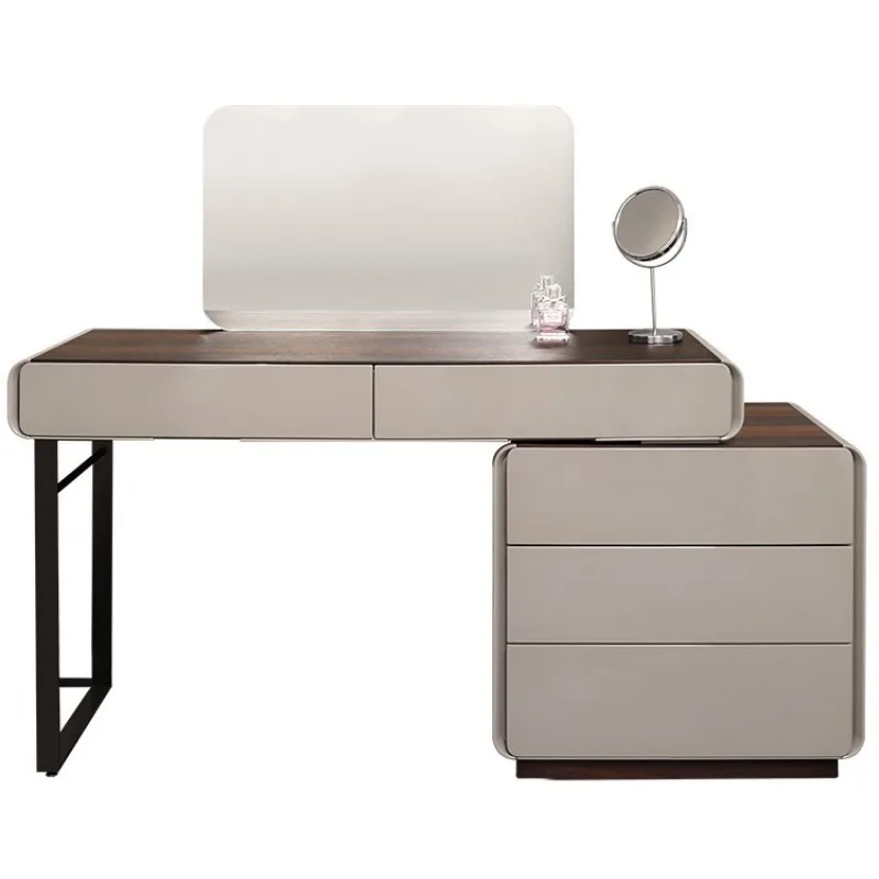 

Bedroom modern minimalist dresser integrated high-end makeup table small apartment light luxury solid wood makeup table