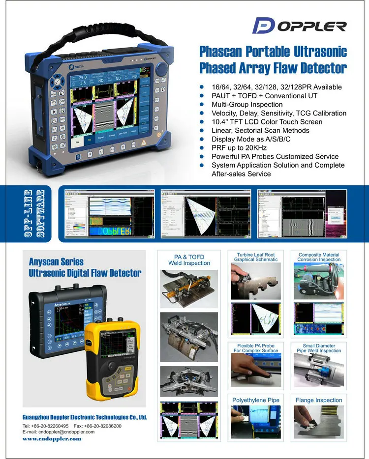 Doppler Phascan - Portable Phased Array Ultrasonic Flaw Detector, equipment for NDT