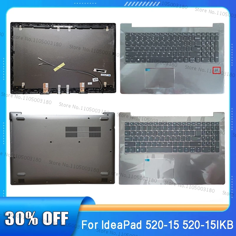 Für Lenovo IdeaPad 520-15 520-15IKB Laptop LCD Back Cover/Frontrahmen/Handballenauflage/Bottom Case/Scharniere Ersatz Grau