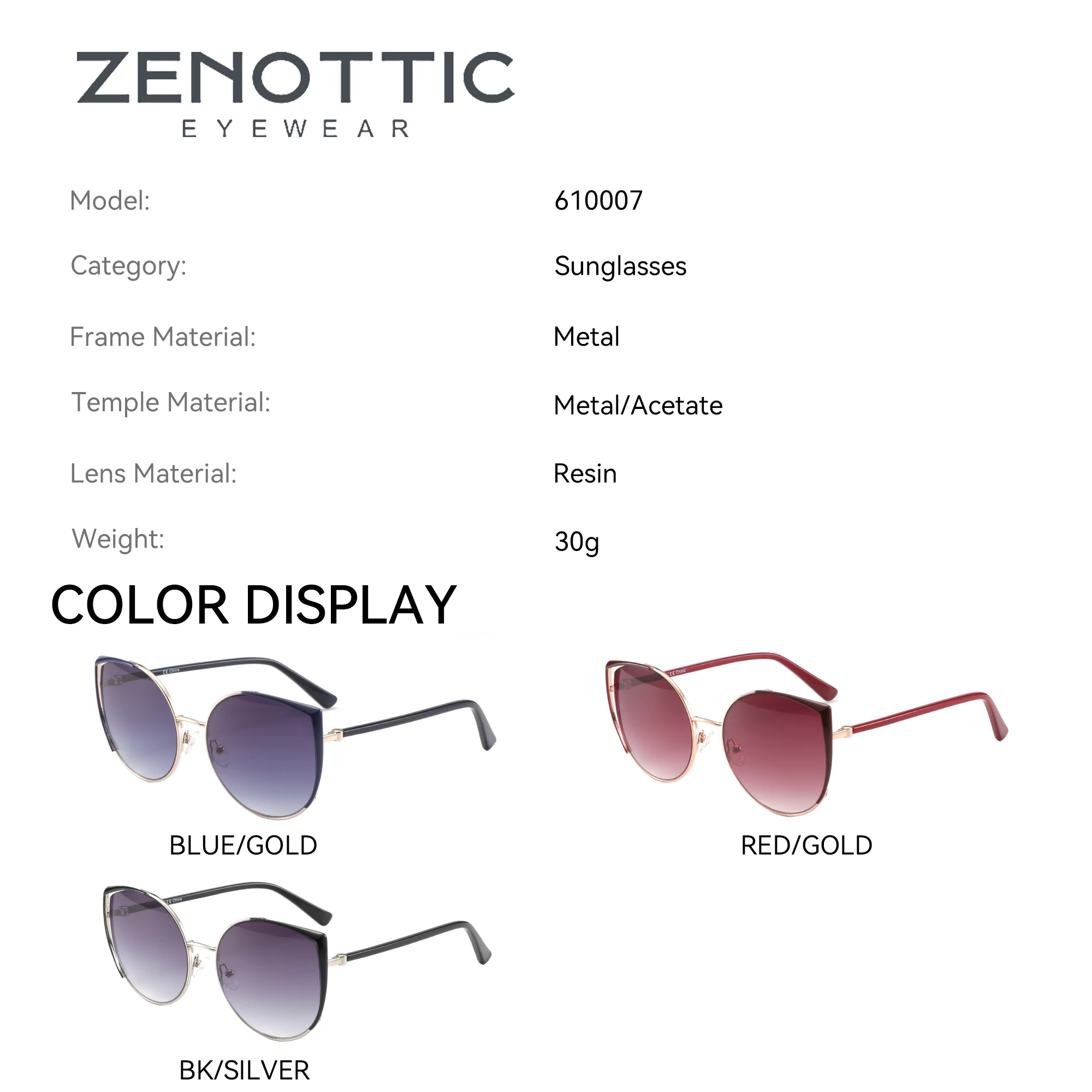 ZENOTTIC النساء أزياء القط العين النظارات الشمسية التدرج عدسة UV400 حماية الظل إطار كبير نظارات شمسية للسفر محرك التسوق #2