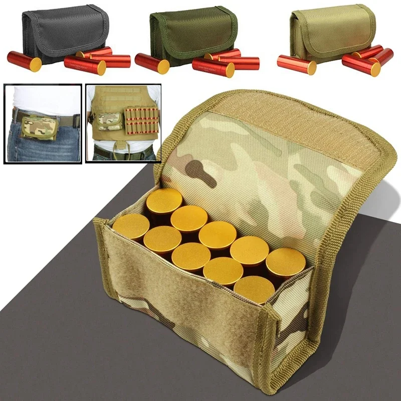 10 Round Shotgun Shotshell Reload Holder Molle Pouch for 12 Gauge/20G Magazine Pouch Hunting Tactical Mag Holster Bag