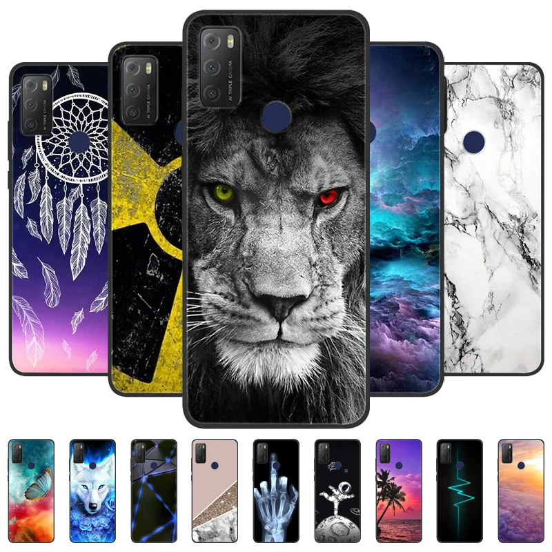 Para alcatel 1s 2021 caso mármore macio tpu silicone capa de telefone para alcatel 1 s 2021 caso traseiro 6025h 6025d protetor pára-choques funda