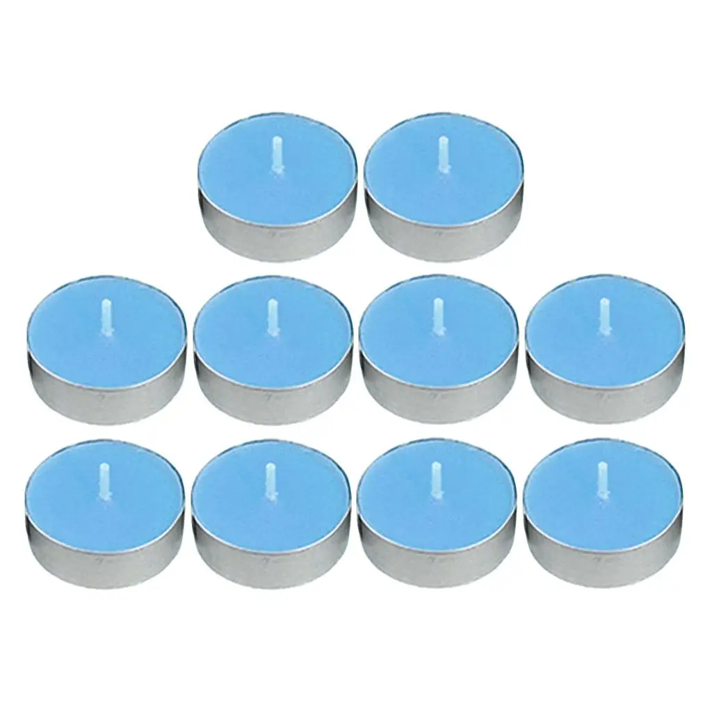 Round Tea lights Wax Nightlights Smokeless TeaLight Candles 10pcs Pack 3.5cm