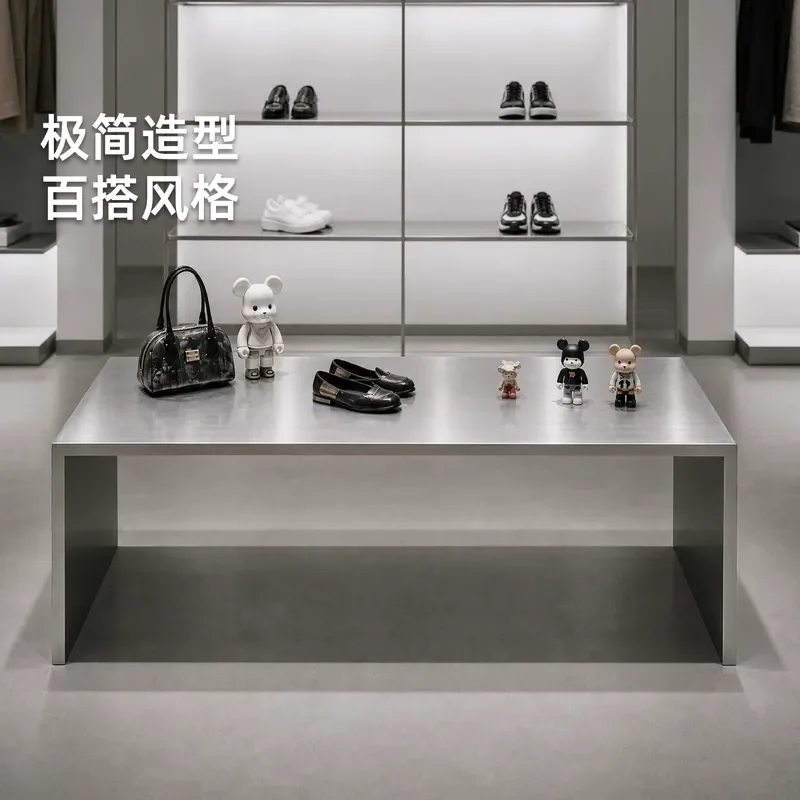 Minimalist Clothing Store Display Table High End Product Sample Stand Beauty Salon Flow Table for Retail Shop Decoration