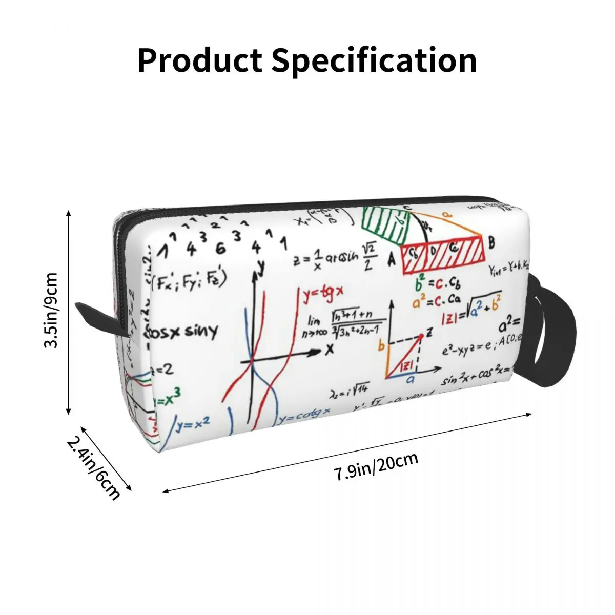 Mathematics Formulas Numbers Pencil Case for Boys Girls Pen Box Pencil Bag Stationery Supplies Women Cosmetic Bag