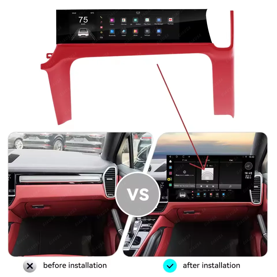 

Andriod 13.0 For Porsche Cayenne 2018-2023 Co-pilot Passenger Touch Screen Head Unit Carplay Auto Multimedia Player Accessorie