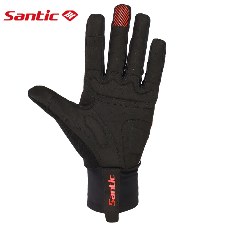 Santic Winter Cycling Gloves Mens MTB Road Bike Windproof Sport Protective Gear Keep Warm Non-slip Bicycle Long Finger Gloves