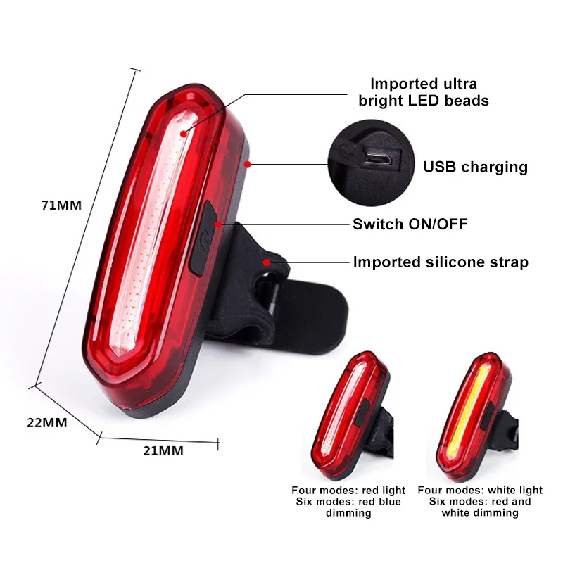 USB Lade Fahrrad Rücklichter Fahrrad Zubehör Mountainbike Nacht Reiten Warnung Wasserdichte Griff Bar Tragbare lichter