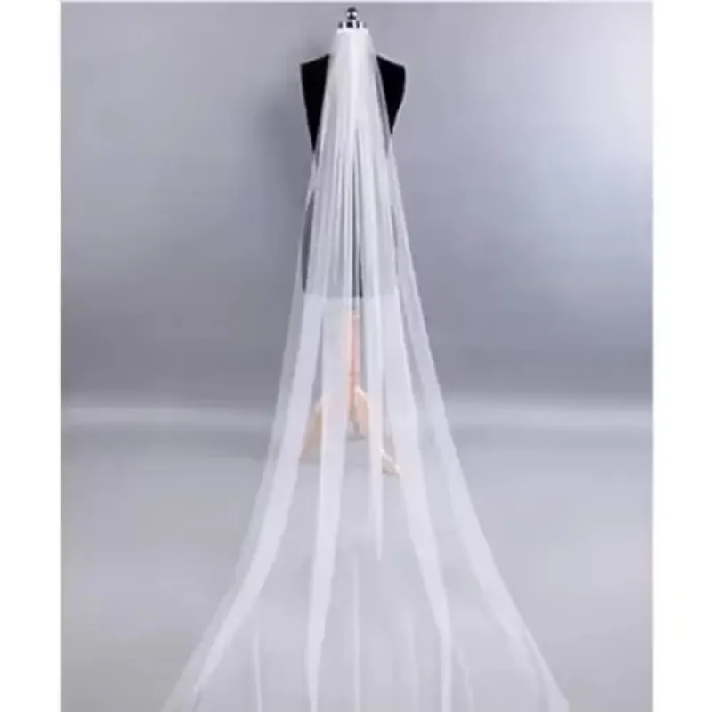 Hot Sale 1 Tier 2M Plain Tulle Wedding Bridal Veil With Metal Comb