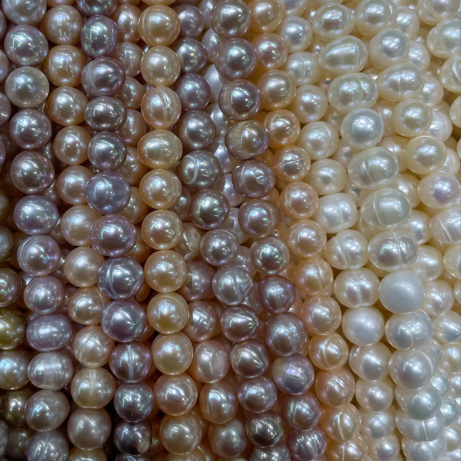 6-7Mm natural freshwater real pearl thread nearly round punch work in progress bare beads DIY jewelry loose beads