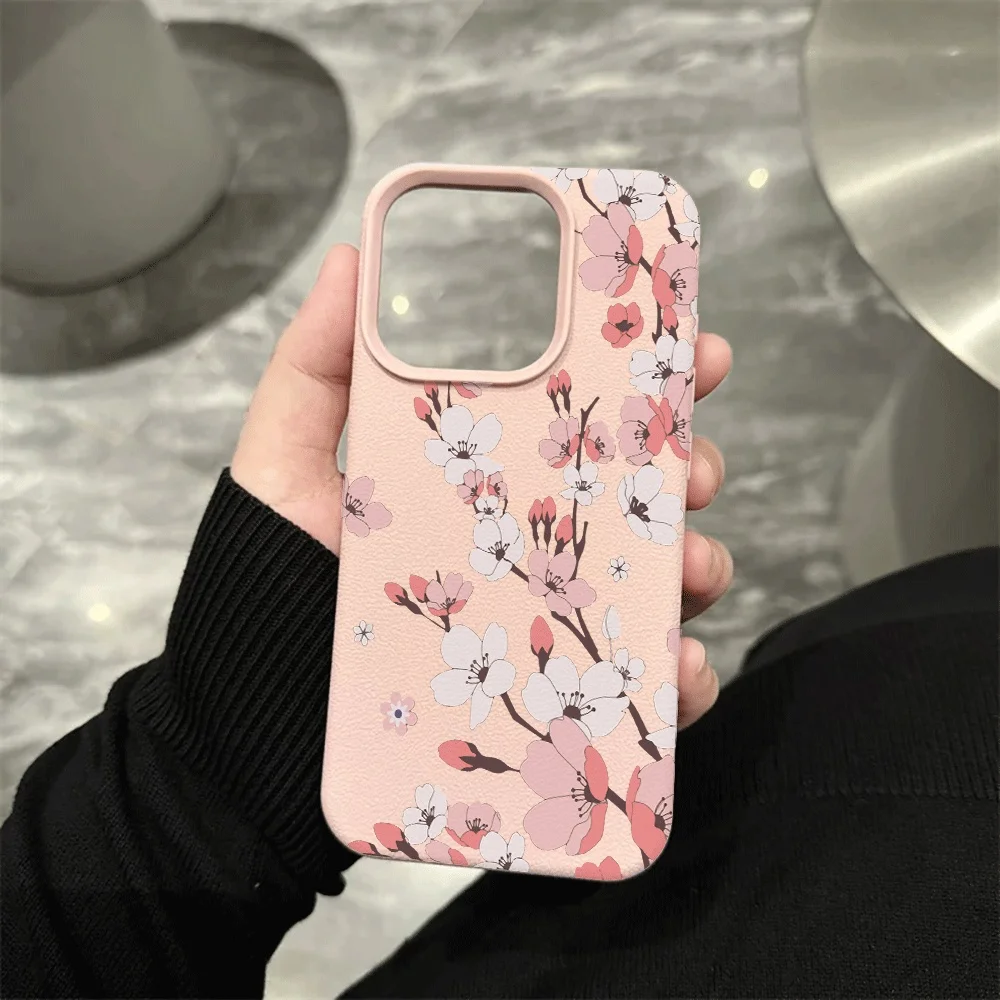 Koreanische Weeping Cherry Handyhülle für iPhone 17 16 15 14 13 12 Pro Max 16 15 14 Plus 17 16 15 14 Pro 17Air Silikon-Matt-Cover – Detail 7