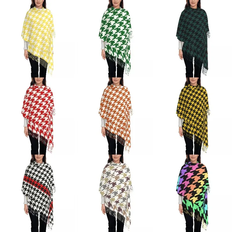 Женский шарф с рисунком «гусиные лапки»