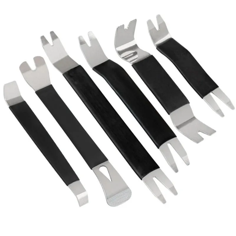 

6Pcs Portable Auto Door Clip Trim Removal Tools Kits Car Dashboard Audio Radio Panel Repair Metal Removal Pry Disassembly Tool