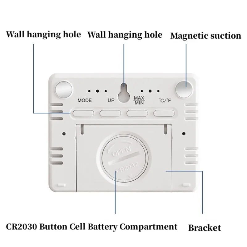 Digital Clock Thermometer Hygrometer LCD Display With Date Alarm Clock Temperature Humidity Monitor For Home Kitchen