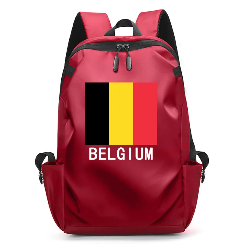 

Men USB Charging Waterproof Laptop Oxford Male Business Computer Notebook Backpacks Belgium Flag Pattern Printed Girl Rucksack