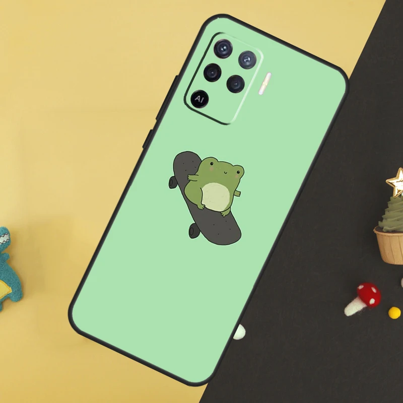 الضفدع لوح التزلج لطيف Kawaii الحال بالنسبة ممن لهم A5 برو A6 A15 A16 A76 A96 A17 A57 A98 A58 A78 A18 A38 A54 A74 A94 A40 A60 A80 #5