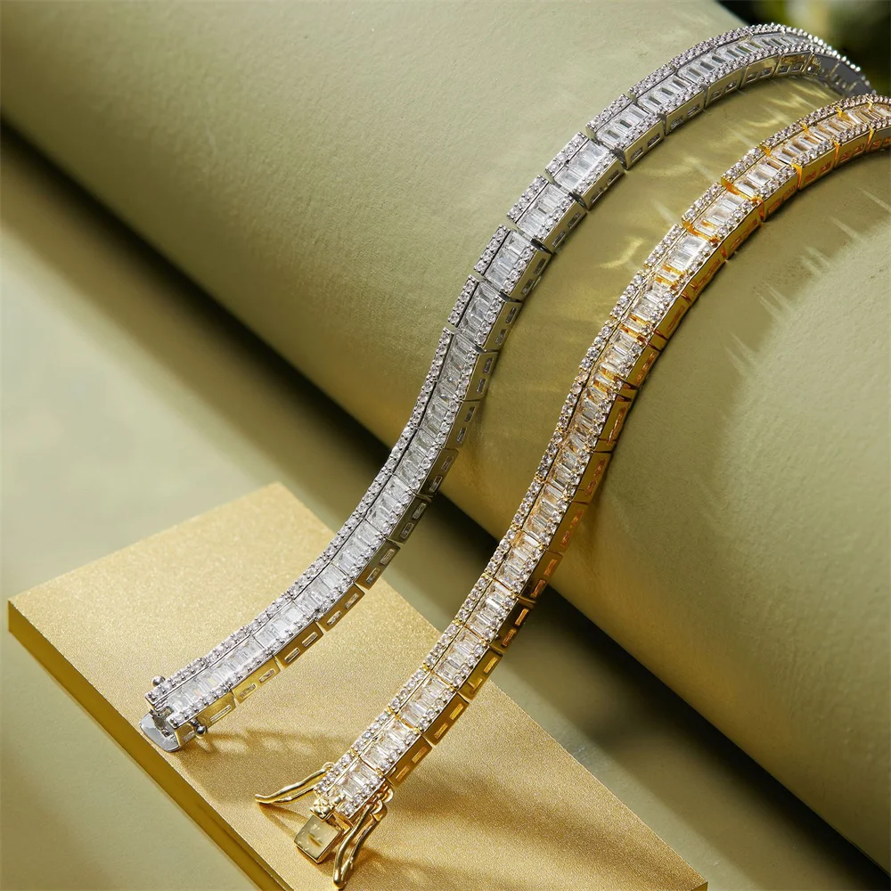 Icedminer 6.5mm Iced Out Link Chain Bracelets For Men Women Brass Zircon Hip Hop Jewelry Free Shipping