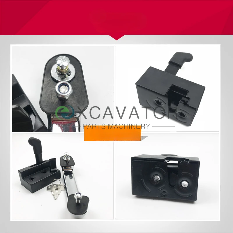 For R60-7 Excavator Cab Door Lock Assembly Inner and Outer Handle Lock Block Reverse Lock