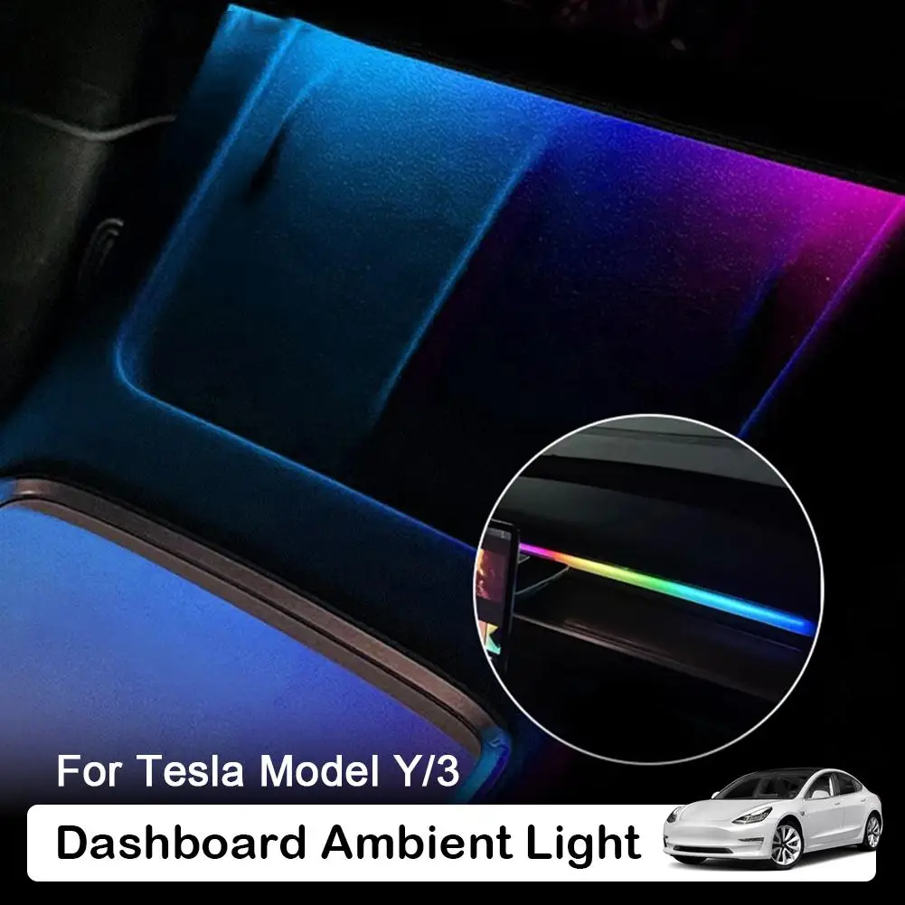 

Для Tesla Y: 64-цветная RGB неоновая LED-подсветка центральной консоли и приборной панели с USB-контроллером, беспроводной зарядкой и управлением через приложение (B1P3)