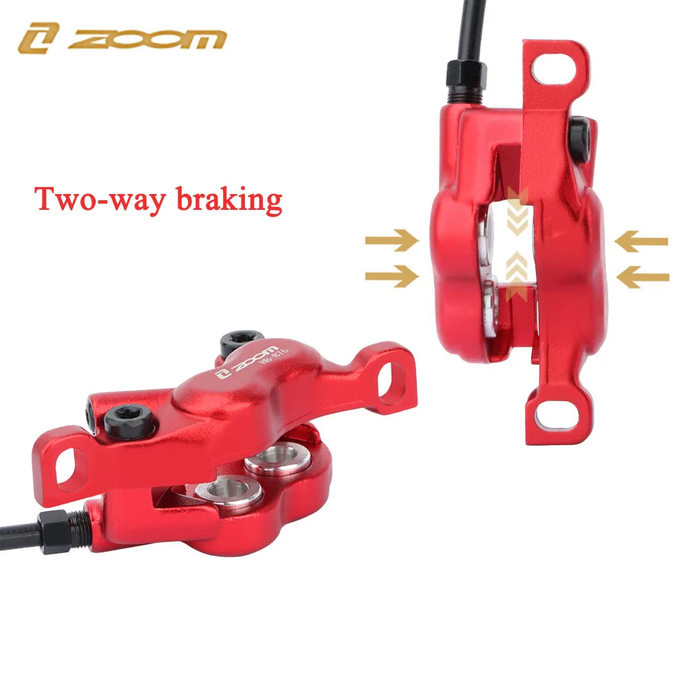 ZOOM MTB Hydraulic Brake 4 Piston Brake 800/1400mm oil pressure Caliper Clamp Disc Brake mountain bike rotor 160mm Cycling Parts