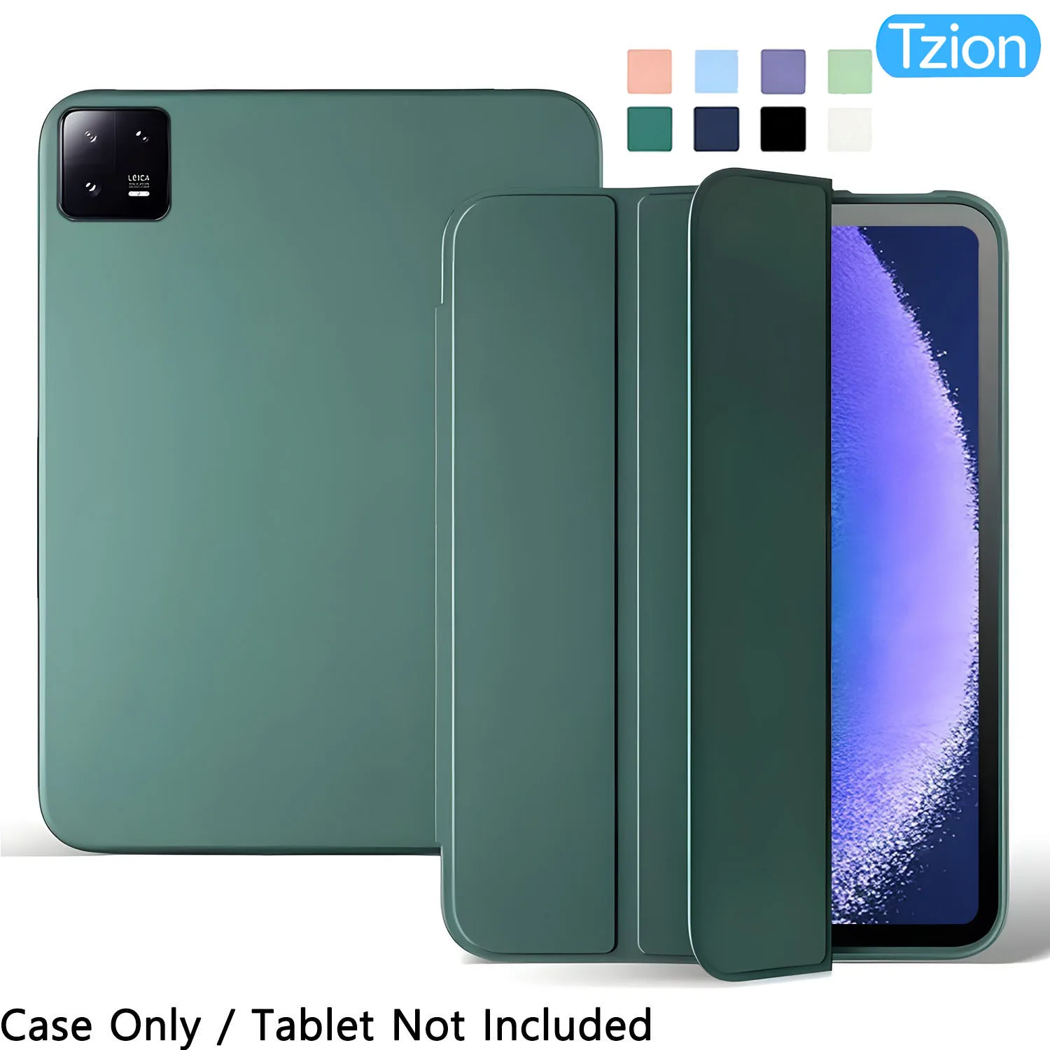For Xiaomi Pad 8 / Pad 8 Pro 11 Inch  , Ultra Thin Trifold Stand PU Leather Flip Stand Cover Soft Silicone Back Tablet Case