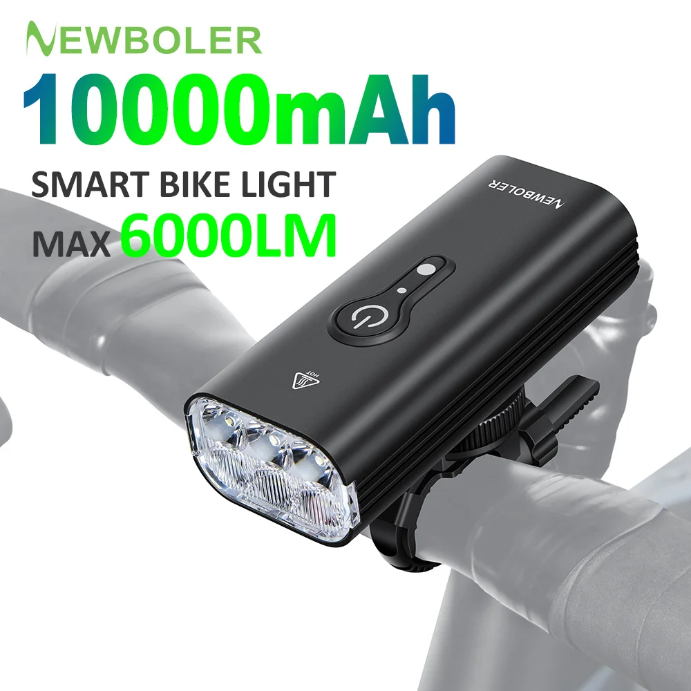 NEWBOLER Smart Bicycle Light Front 10000mAh USB Charging Bike Light Waterproof 10000LM MTB Road Cycling Lamp Bike Accessories