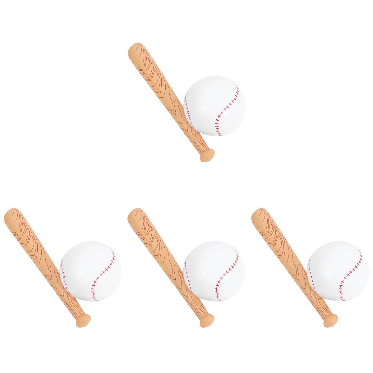 4 Sets Inflatable Baseball Bat Cheering Supplies Beach Sports Themed Party Supply Kids Sticks Pvc Props Fake Wood