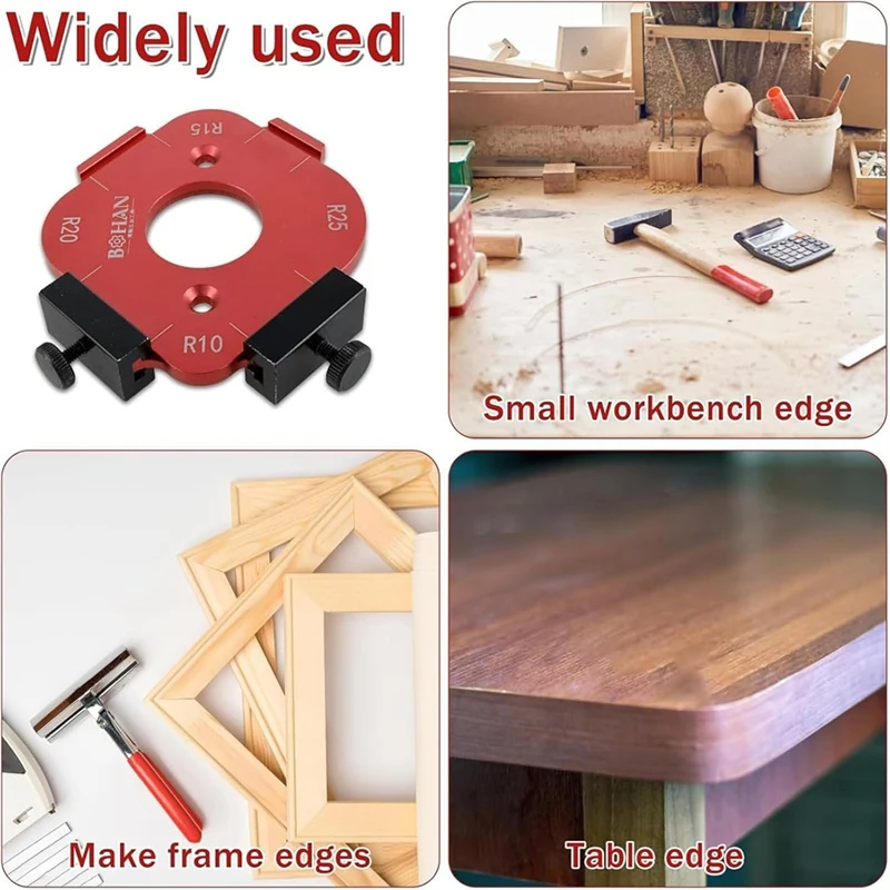 PORK-2Pcs Router Templates For Woodworking, For Woodworking, 4 In 1 Arc Angle Positioning Template With Trimming Cutter