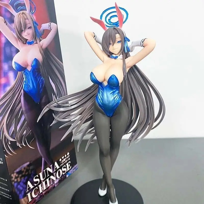 29cm Blue Archive Figure Ichinose Asuna Anime Bunny Girl Action Figure Toy Game Statue Pvc Adult Collectible Model Doll gift