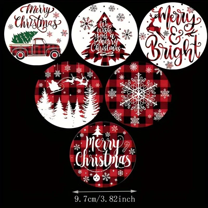 6-Piece Set of Randomly Assorted Christmas Wooden 2D Flat Thickened Coasters, Featuring Tree and Snowflake Designs – Perfect for Holiday Decorations, Housewarming Gifts, or as a Home Table Decoration